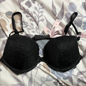 Black Lace Underwire push up Bra